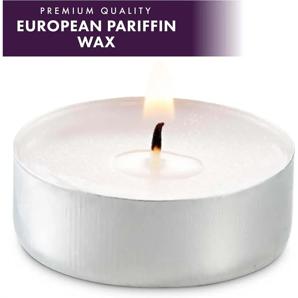 Unscented Tea Light Candles 400 Pack, 4 Hours Smokeless Dripless Votive Paraffin